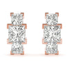 Princess Three Stone Diamond Earrings