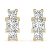 Princess Three Stone Diamond Earrings