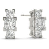 Princess Three Stone Diamond Earrings