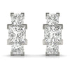 Princess Three Stone Diamond Earrings