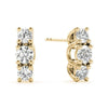 Round Three Stone Diamond Earrings