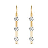 Round Three Stone Diamond Drop Earrings