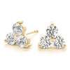 Three Round Stone Diamond Stud Earrings