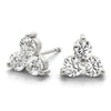 Three Round Stone Diamond Stud Earrings