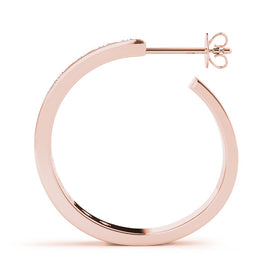 Round Diamond Hoop Earrings