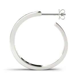 Round Diamond Hoop Earrings