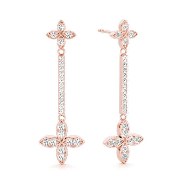 Floral Diamond Drop Earrings