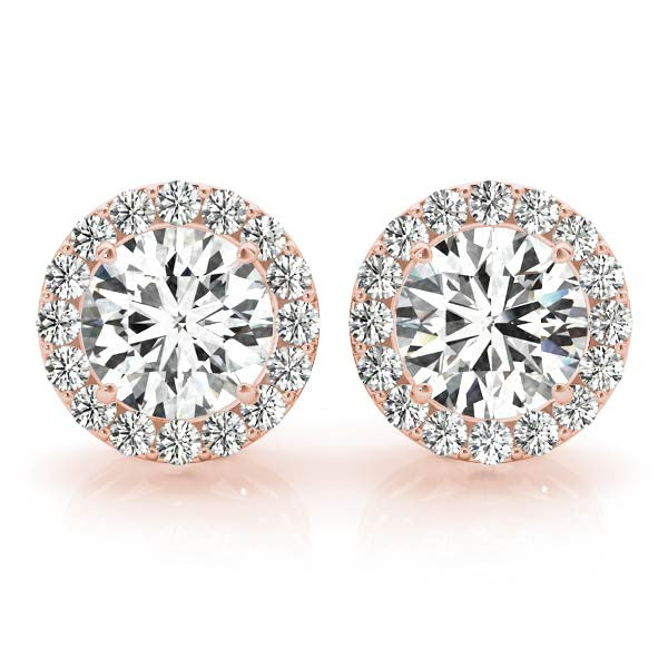 Round Halo Diamond Earrings