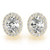 Oval Halo Diamond Earrings