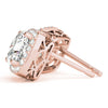 Cushion Halo Diamond Earrings Rose Gold 0.75CT