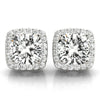 Cushion Halo Diamond Earrings 0.75CT