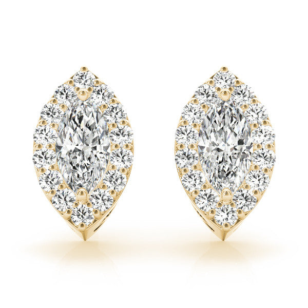 Marquise Halo Diamond Earrings