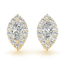 Marquise Halo Diamond Earrings