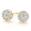 Round Cluster Diamond Stud Earrings