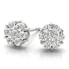 Round Cluster Diamond Stud Earrings