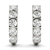 Round Exposed Diamond Hoop Earrings