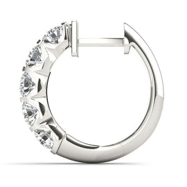 Round Exposed Diamond Hoop Earrings