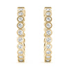 Round Rub-Over Eternity Diamond Hoop Earrings