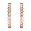 Round Rub-Over Eternity Diamond Hoop Earrings