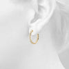 Round Rub-Over Eternity Diamond Hoop Earrings