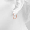 Round Rub-Over Eternity Diamond Hoop Earrings