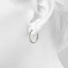 Round Rub-Over Eternity Diamond Hoop Earrings