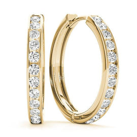 Round Diamond Hoop Earrings