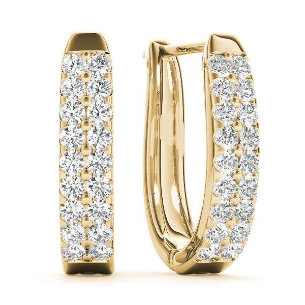 Round Double Pavé Diamond Hoop Earrings