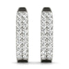 Round Double Pavé Diamond Hoop Earrings