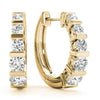 Round Five Stone Diamond Hoop Earrings