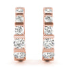 Round Five Stone Diamond Hoop Earrings