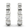 Round Five Stone Diamond Hoop Earrings