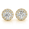 Round Halo Diamond Earrings