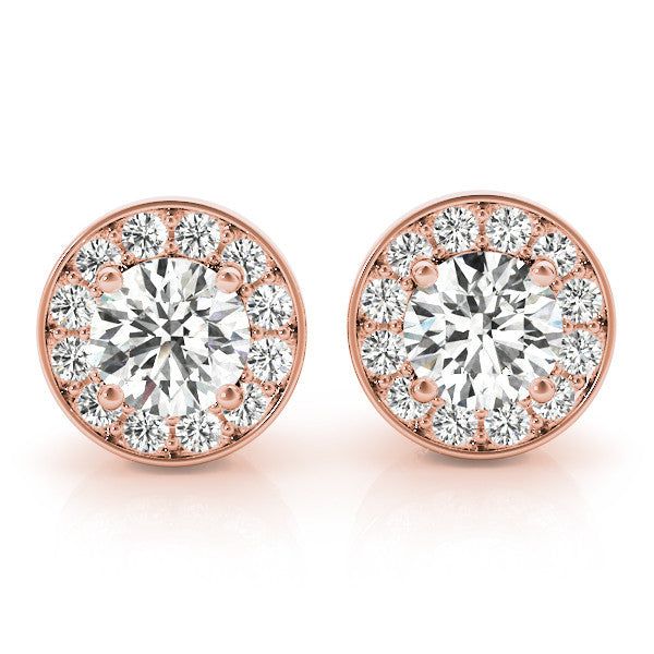 Round Halo Diamond Earrings