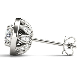 Round Halo Diamond Earrings