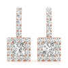 Princess Halo Drop Diamond Earrings