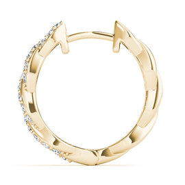 Twisted Pavé Diamond Hoop Earrings