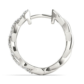 Twisted Pavé Diamond Hoop Earrings