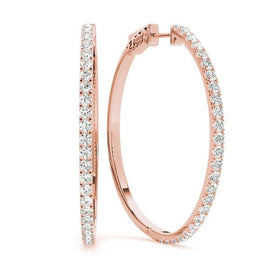 Half Eternity Pavé Diamond Hoop Earrings