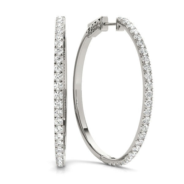 Half Eternity Pavé Diamond Hoop Earrings