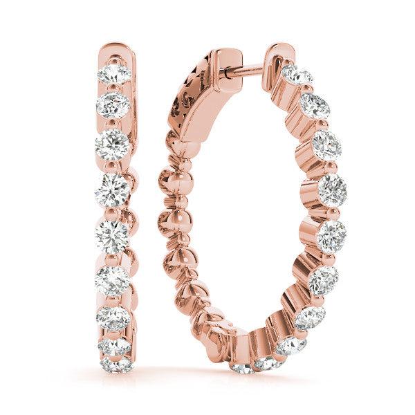 Round Diamond Hoop Earrings