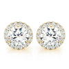 Round Halo Stud Diamond Earrings