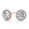 Round Halo Stud Diamond Earrings