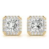 Princess Halo Stud Diamond Earrings