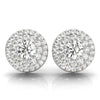 Round Double Halo Diamond Earrings