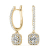 Round Halo Diamond Drop Earrings