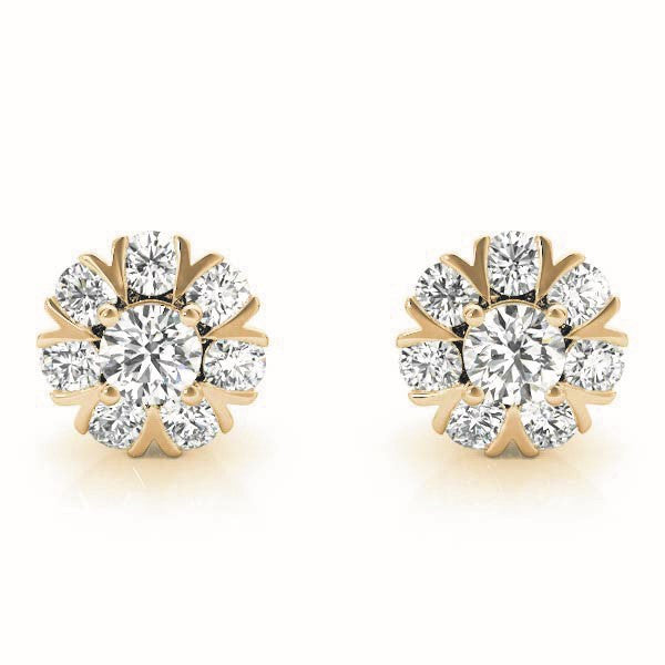 Floral Cluster Diamond Stud Earrings