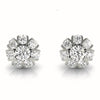 Floral Cluster Diamond Stud Earrings