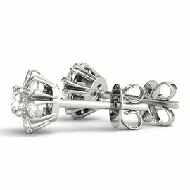 Floral Cluster Diamond Stud Earrings