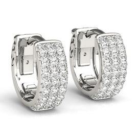 Huggie Pavé Diamond Hoop Earrings